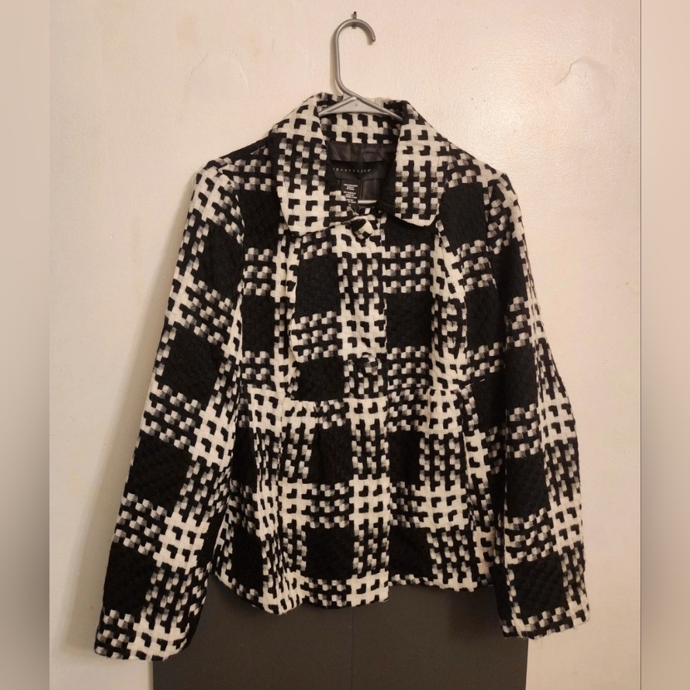 Apostrophe Black and White Patterned Blazer